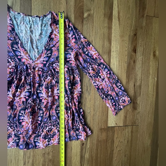 Free People Floral Top Tunic Blouse Women’s Sz‎ S Boho Artsy Festival 70’s - Picture 6 of 7